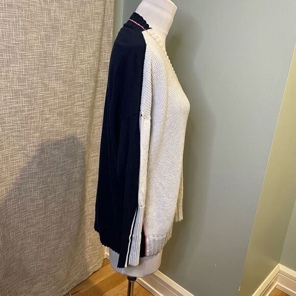 Lisa Todd Borderline Sweater Large Grey Blue Navy Ice Navy Luxury Cotton 2X - Picture 6 of 11